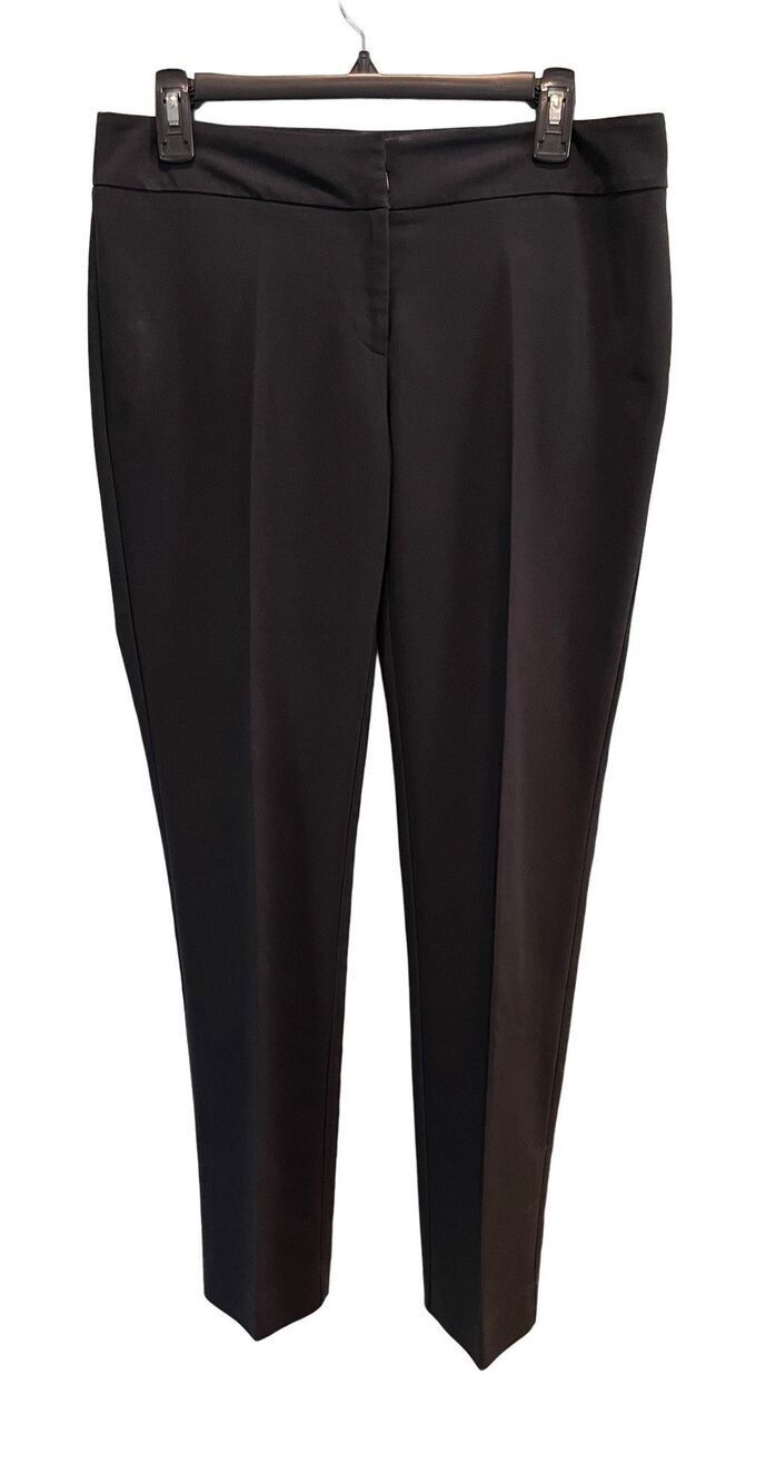 Ann Taylor black cotton blend Modern Fit straight leg pants - 4
